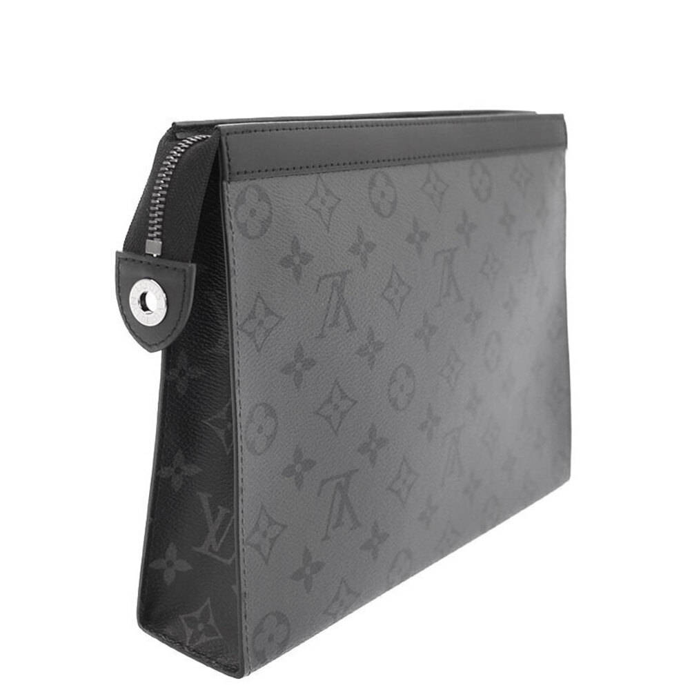 Louis Vuitton Monogram Pochette Clutch Black Eclipse Reverse Voyage Bag